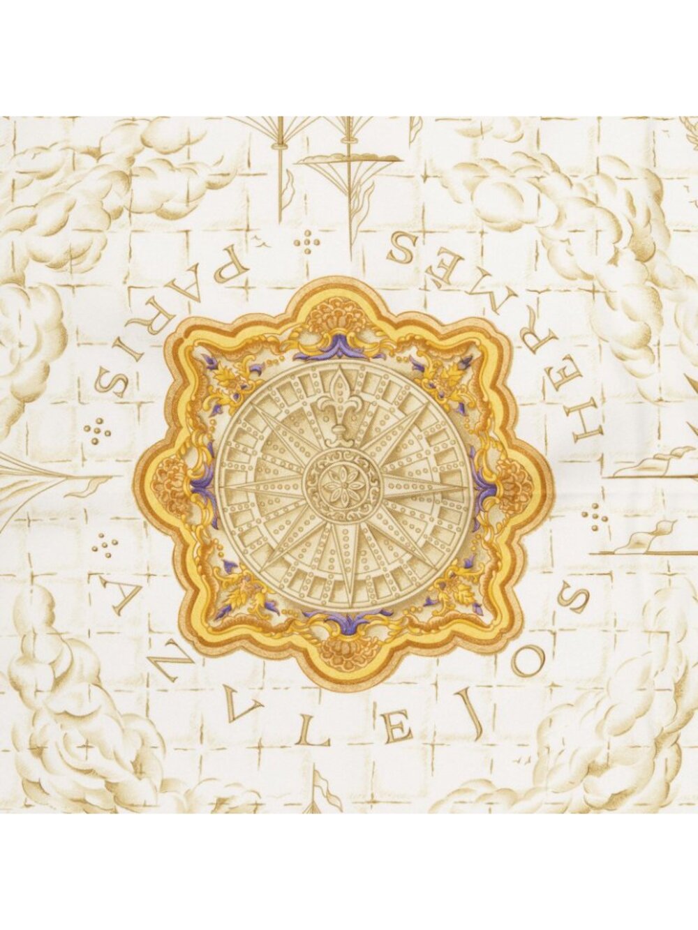 Hermes Scarf Orange Green Blanc Twill Silk - Picture 3 of 5